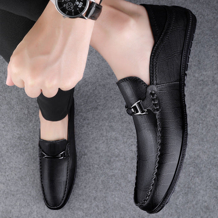 Men's slip-on loafers in premium genuine leather, perfect formal shoes for business