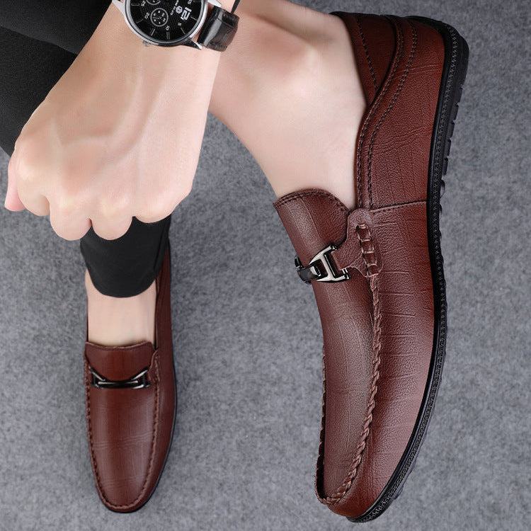 Genuine leather slip-on loafers for men, a sophisticated choice for office wear