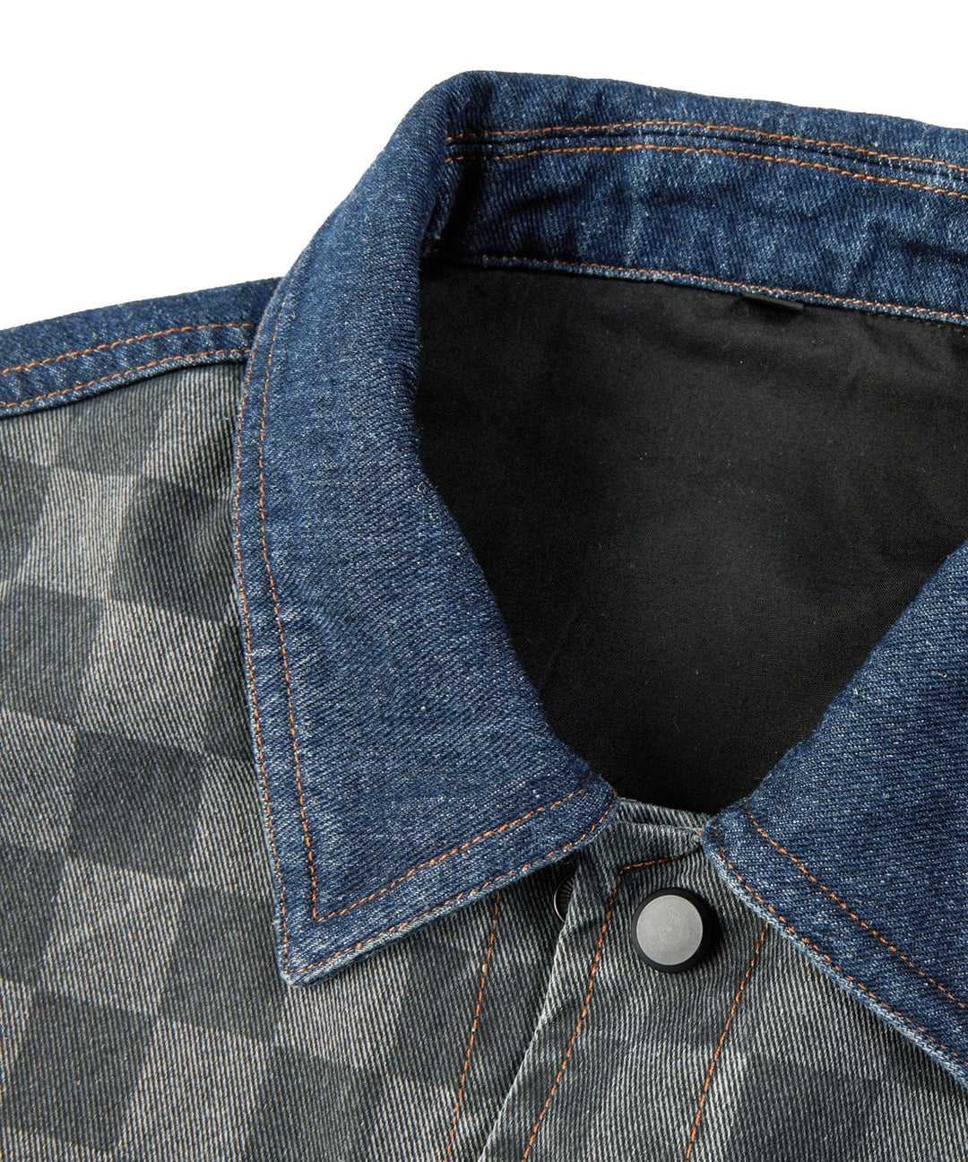 Men's shirt jacket in grey plaid, worn open over a t-shirt, casual layering