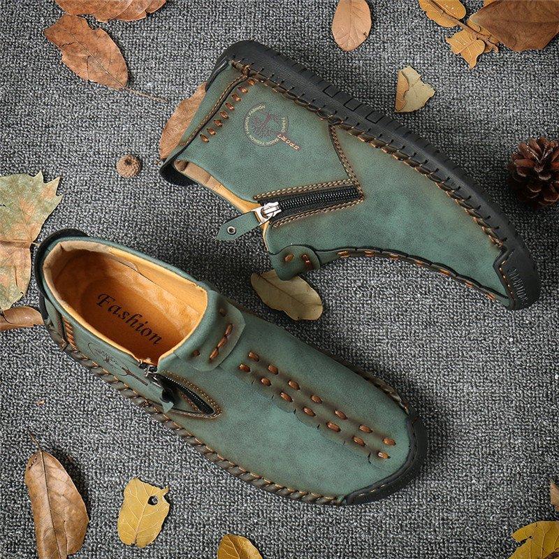 Men's Hand Stitched Leather Non-Slip Casual Boots