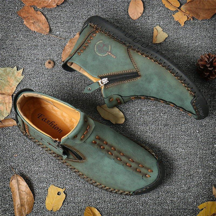 Men's Hand Stitched Leather Non-Slip Casual Boots