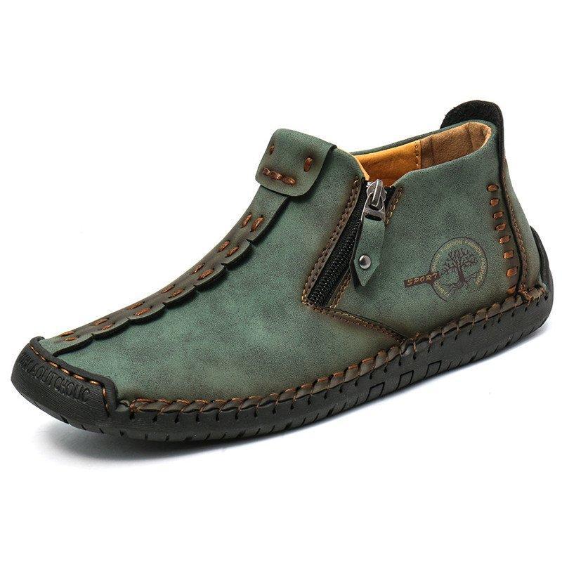 Men's Hand Stitched Leather Non-Slip Casual Boots