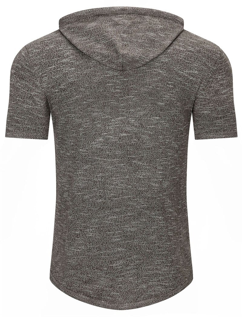 Men's short-sleeve hoodie with a subtle logo, a stylish and practical casual top option