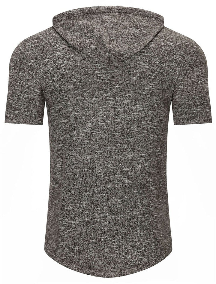Men's short-sleeve hoodie with a subtle logo, a stylish and practical casual top option