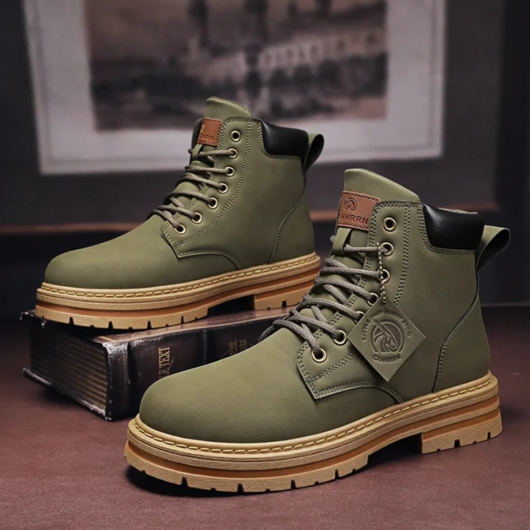 Pair of men's heavy-duty lace-up ankle boots, ideal for work or casual rugged style.