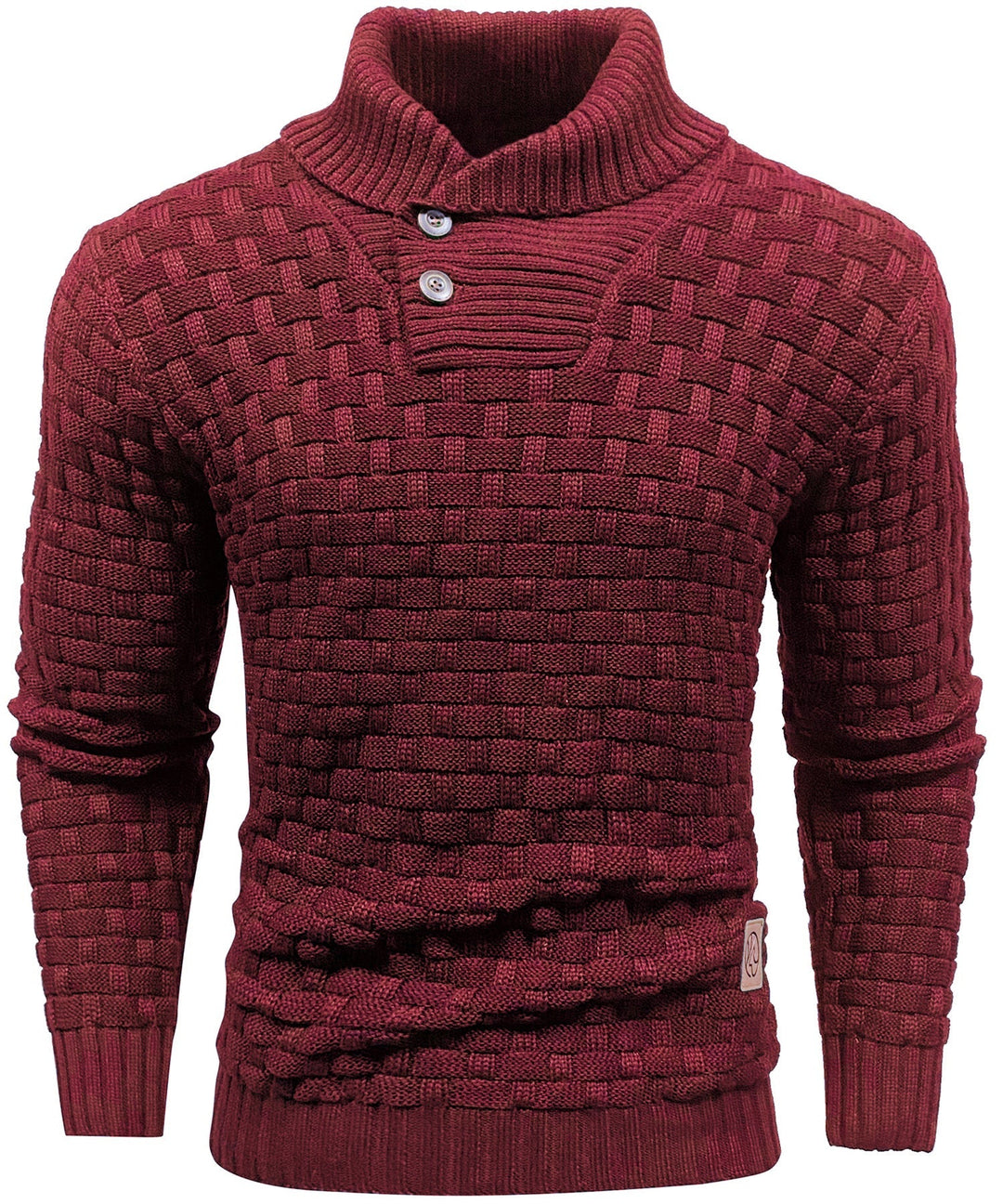 Men's versatile high collar button sweater, suitable for various winter occasions.