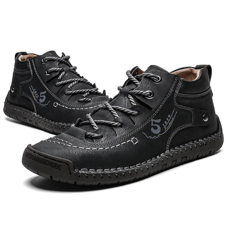 Men's fashion: high-top leather loafers, hand-stitched, perfect as all-season casual footwear