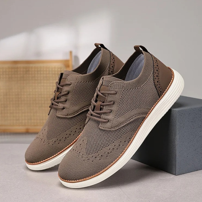 Men's comfortable dress sneakers for men, combining the elegance of a wingtip with athletic shoe comfort.