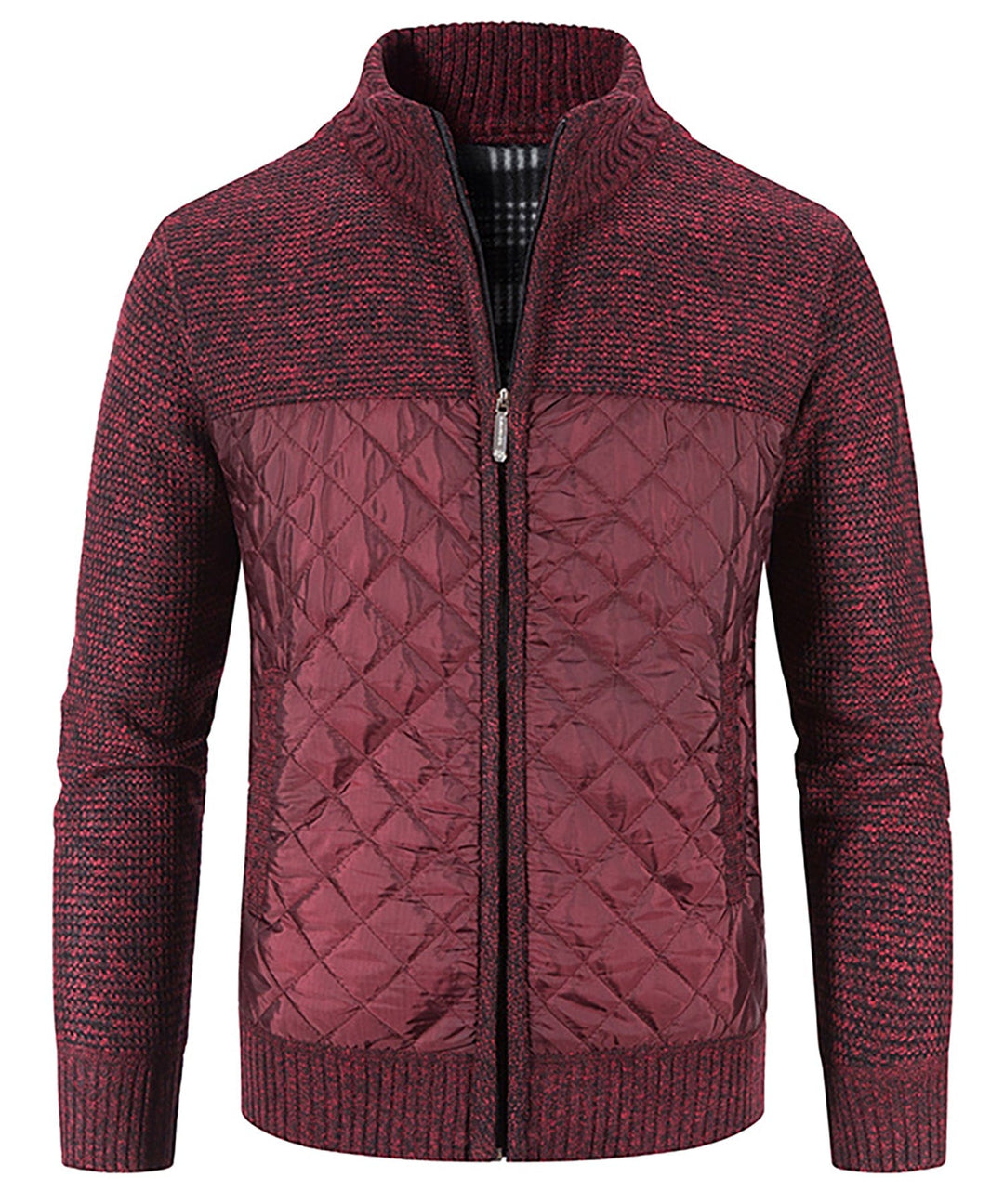 Men's Hybrid Quilted Sweater Jacket, an insulated jacket featuring a comfortable sweater knit on the sleeves