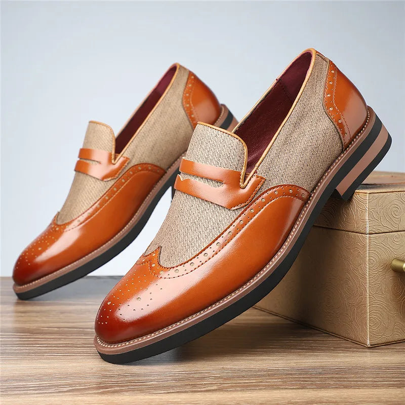 Sophisticated men's hybrid wingtip loafers with a cushioned insole for enhanced comfort