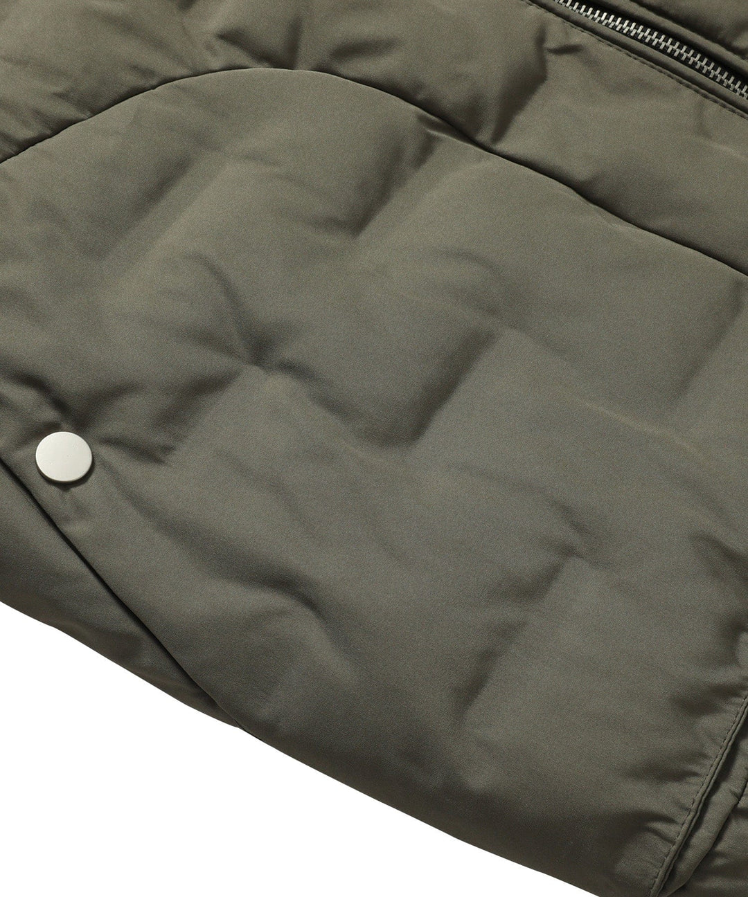 Stylish men's insulated puffer jacket in army green, great for everyday winter wear.