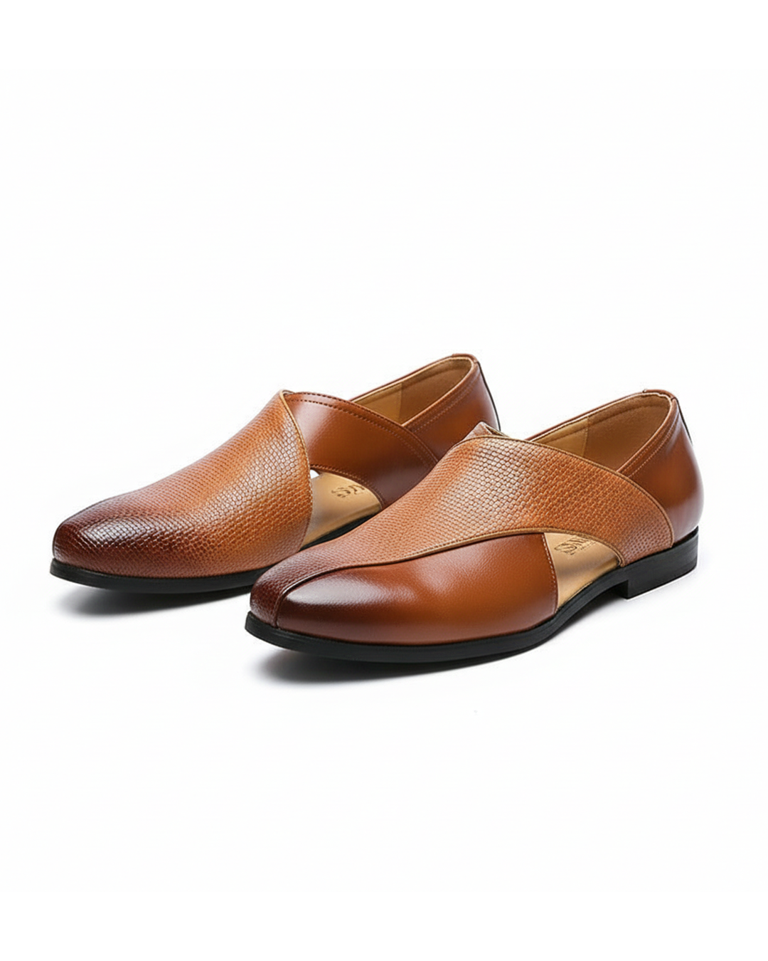 Men's Italian style woven leather loafers, slip-on dress shoes for formal or business casual wear