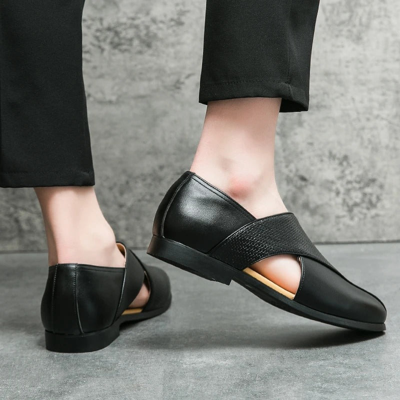 Men's luxurious woven leather loafers, premium dress shoes designed for lasting comfort