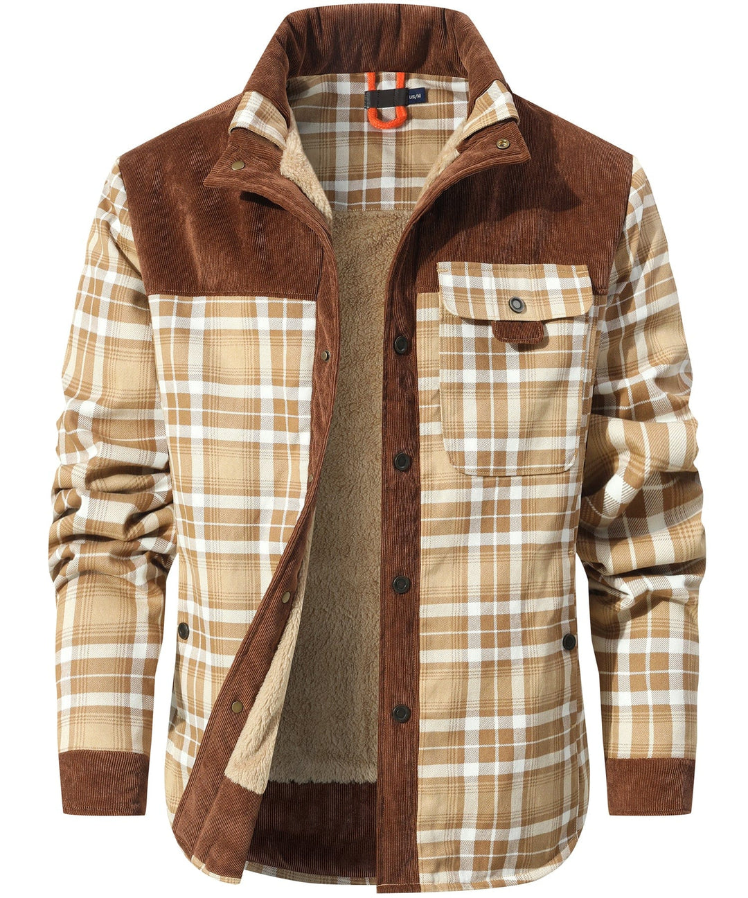 Men's khaki cotton blend Explorer jacket, perfect for all-season outdoor adventures or casual wear