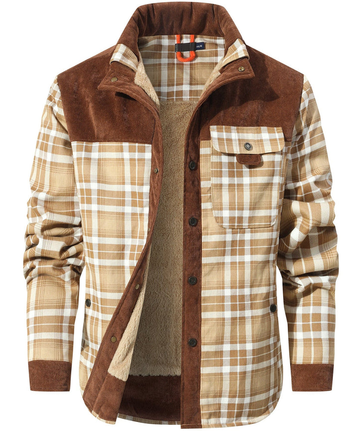 Men's khaki cotton blend Explorer jacket, perfect for all-season outdoor adventures or casual wear