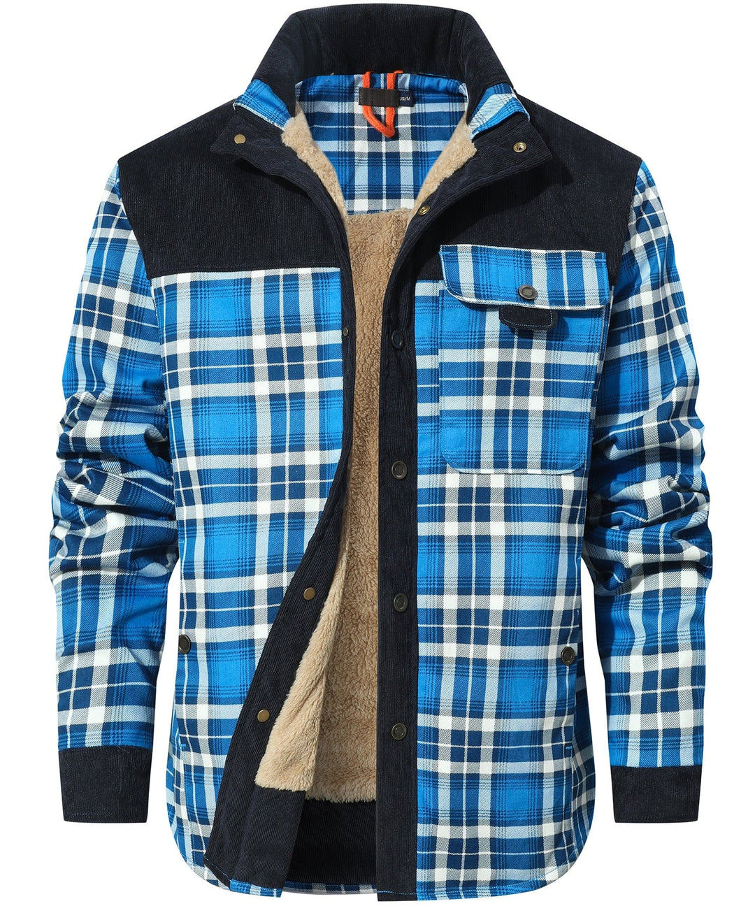 Light blue men's flannel-lined Explorer jacket, versatile for all seasons, outdoor activities, and casual outings