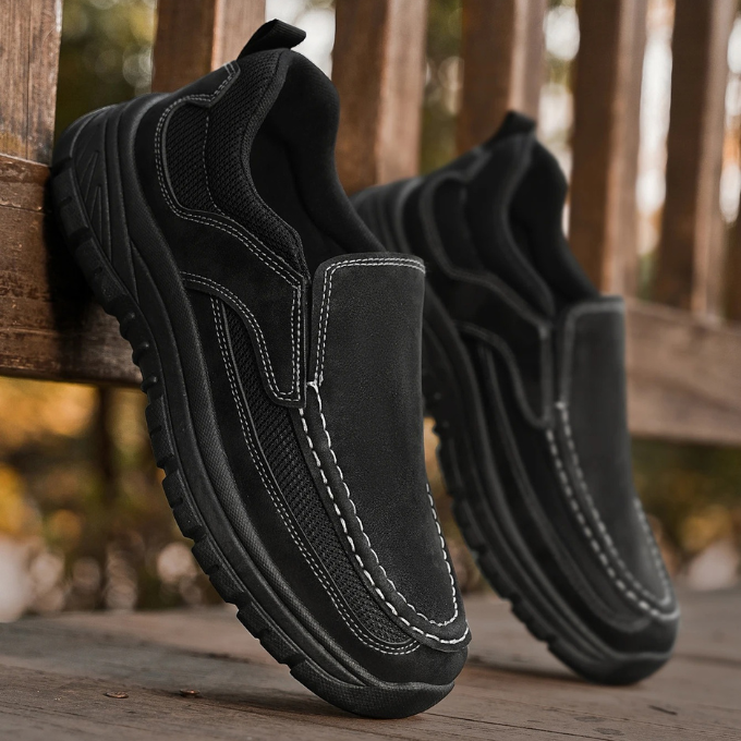 Khaki men's comfort slip-on shoes, perfect for everyday casual style and easy wear