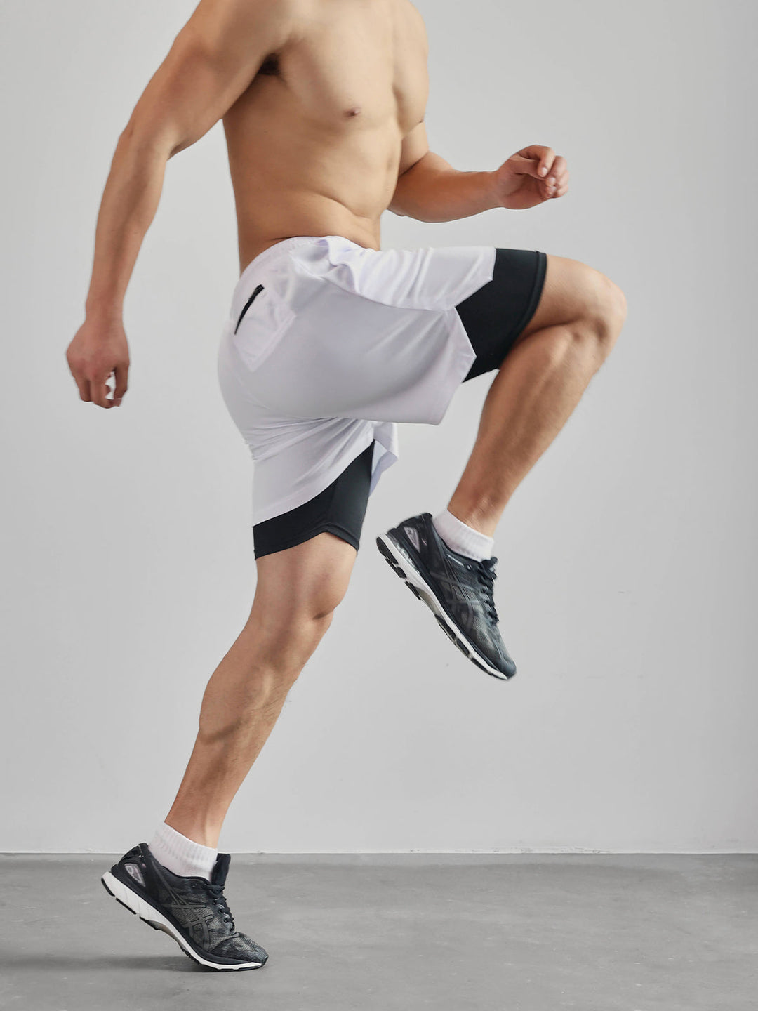 Inside view of Men's Kinetic Mesh Lined Shorts to show the integrated mesh liner