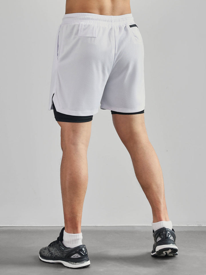Men's Kinetic Lined Athletic Shorts in a classic red, perfect for spirited training sessions