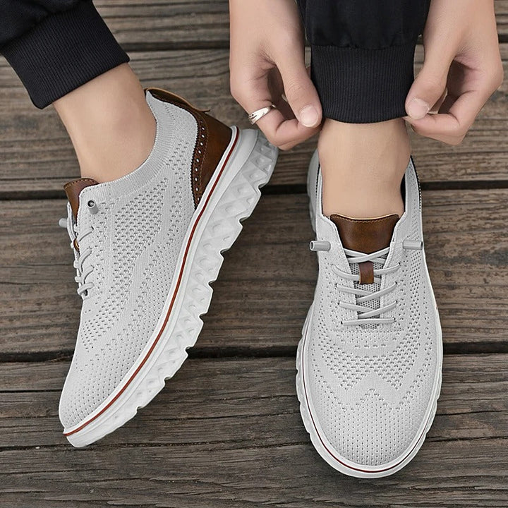 Men's everyday knit brogue sneakers, designed for ultimate comfort and a sleek, fashionable appearance.