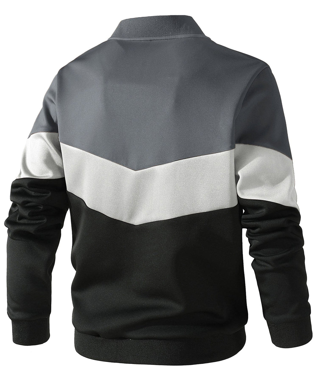 Stylish men's lightweight color block jacket on a hanger, ready for a spring outing and men's fashion appeal.