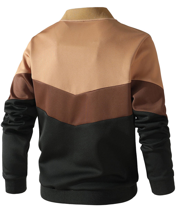 Men's new arrival jacket, a lightweight color block design offering comfort & trend for modern men's tops.