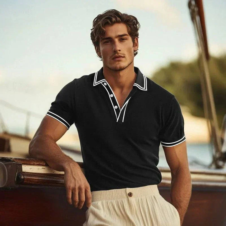 Lightweight men's knit polo shirt. Soft, breathable fabric for ultimate summer comfort and casual style.
