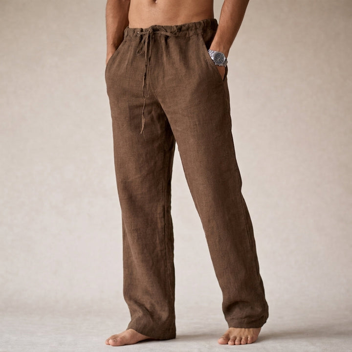 Stylish men's linen trousers for summer, featuring lightweight fabric and ultimate breathability.