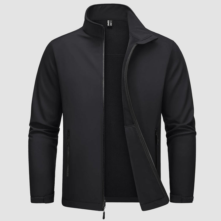 Men's lightweight modern bomber jacket in black, ideal for casual spring and fall outerwear.