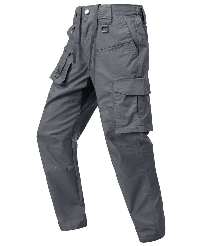 Men's lightweight outdoor trail pants in grey, ideal for hiking and athletic activities.