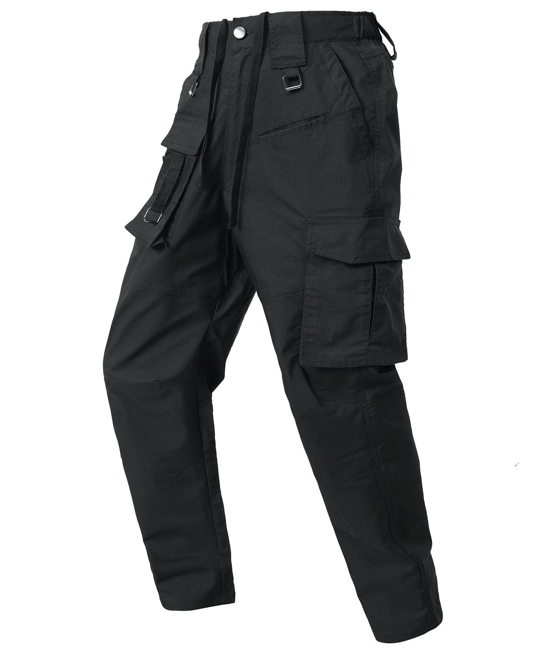 Khaki men's trail pants, moisture-wicking and comfortable for outdoor adventures.