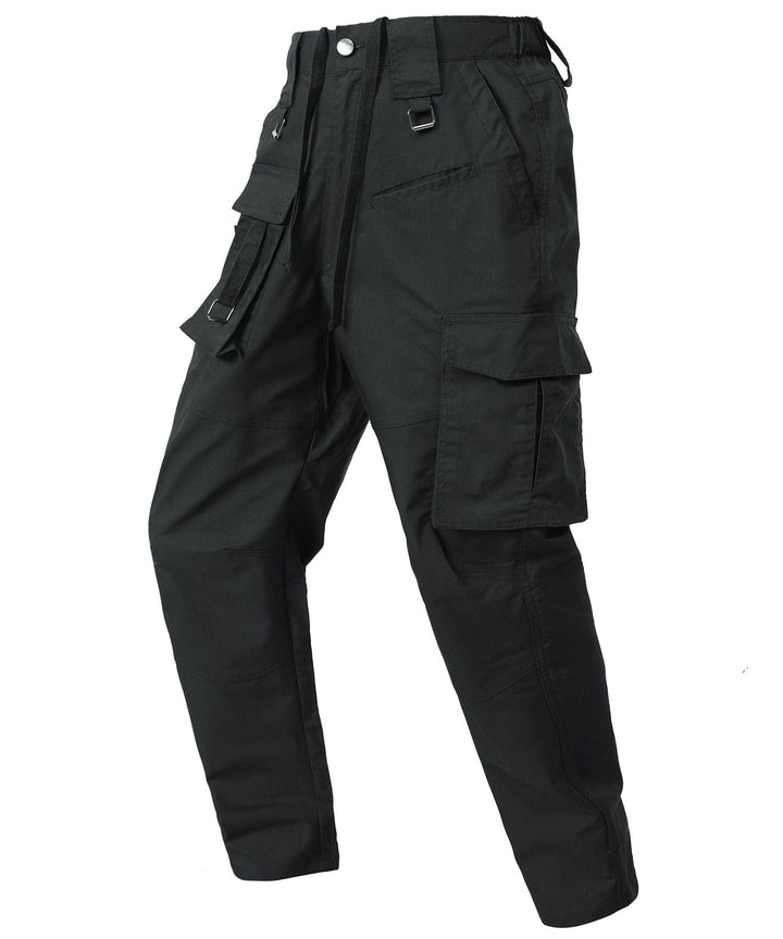 Khaki men's trail pants, moisture-wicking and comfortable for outdoor adventures.