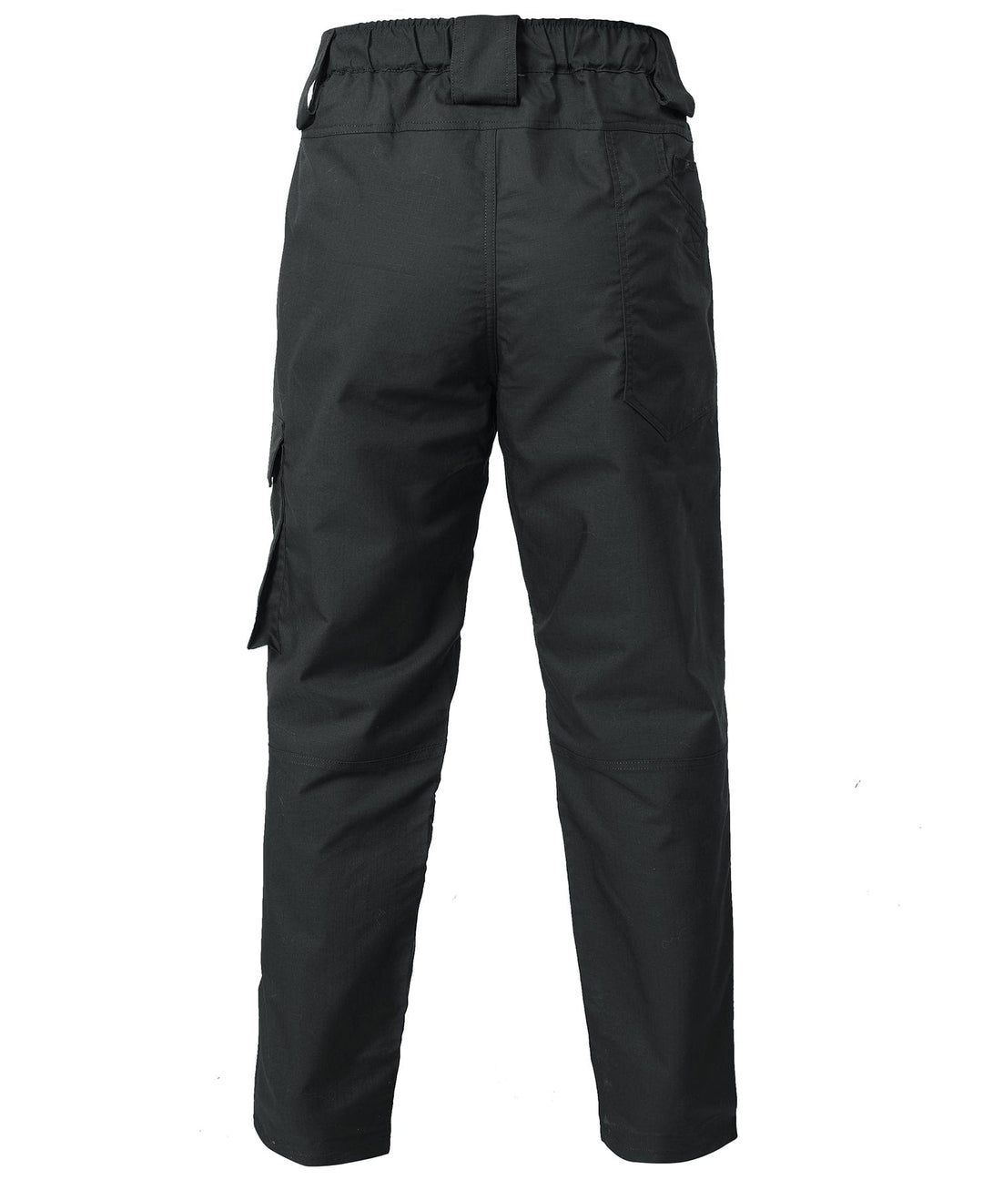 Black men's athletic trail pants, durable and breathable for all-season outdoor wear.