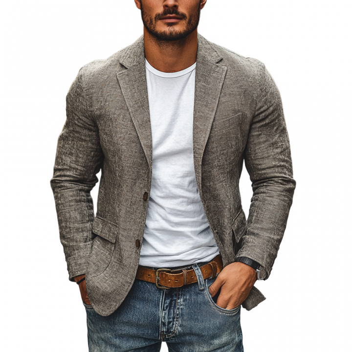 Men's lightweight single-breasted blazer for warm weather. Ideal for smart casual summer outfits.