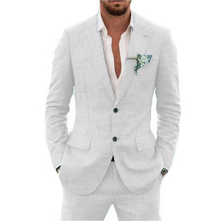 Men's lightweight tailored two-piece suit, perfect for summer formal events or wedding guests.