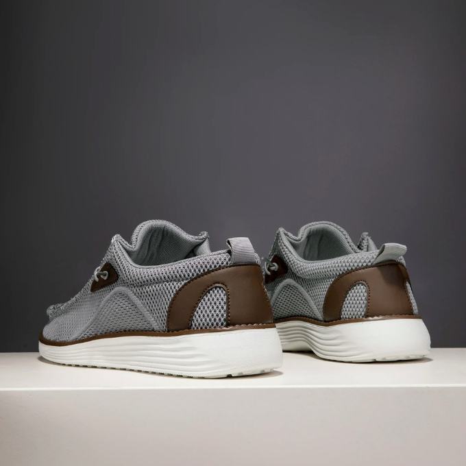 Detailed view of the outsole grip on men's lightweight slip-on loafers, ensuring traction
