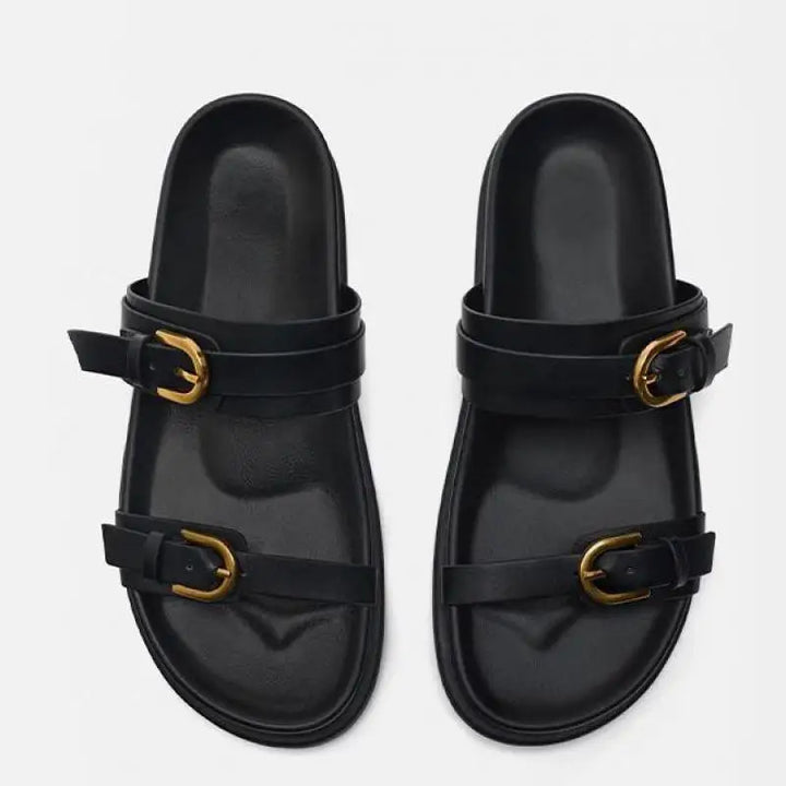Comfortable men's luxury leather slides, perfect summer sandals for men's fashion