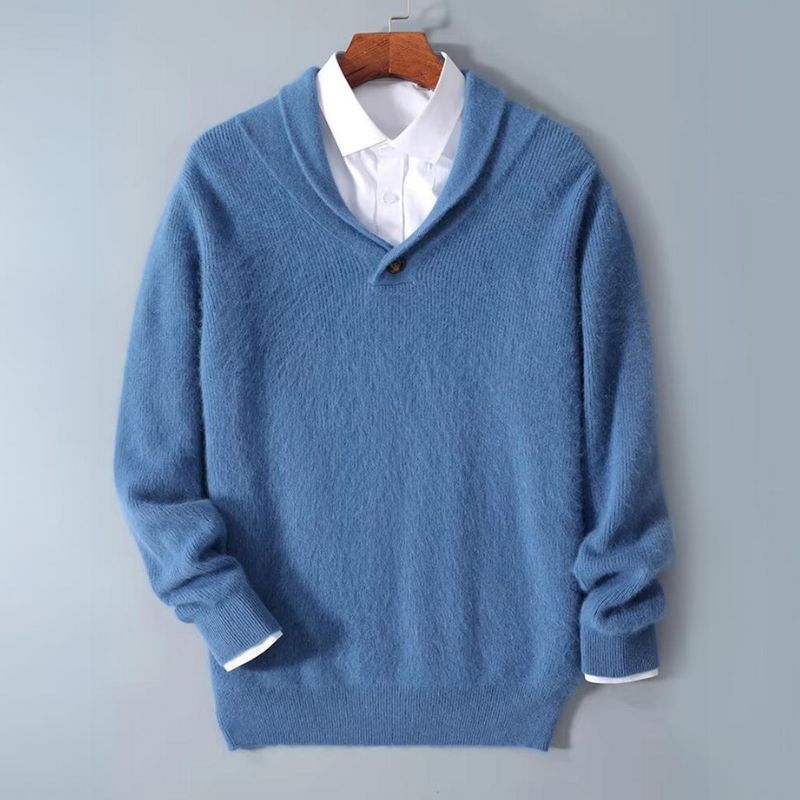 Classic men's luxury knit V-neck sweater with a comfortable, relaxed fit for everyday wear