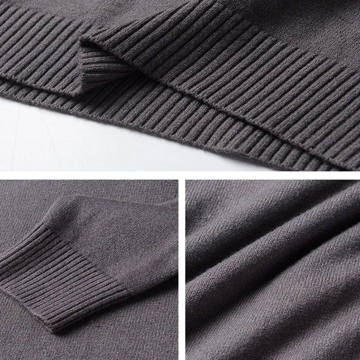 Men's luxury red cashmere blend crew neck knit sweater, perfect for winter fashion and mens attire.