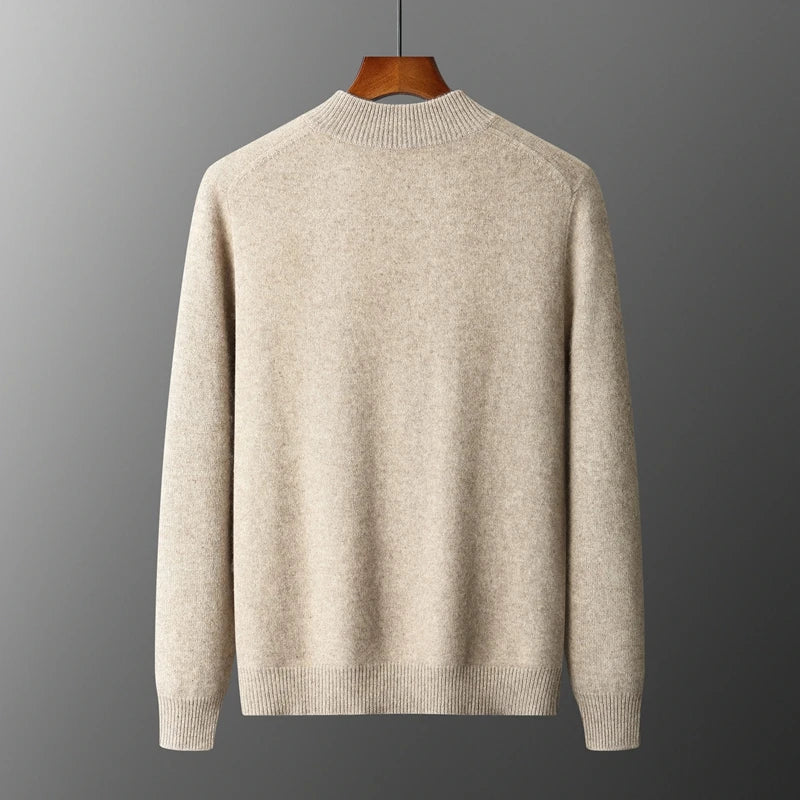 Back view of the men's soft wool blend zip jacket, highlighting its clean lines and fall fashion appeal.