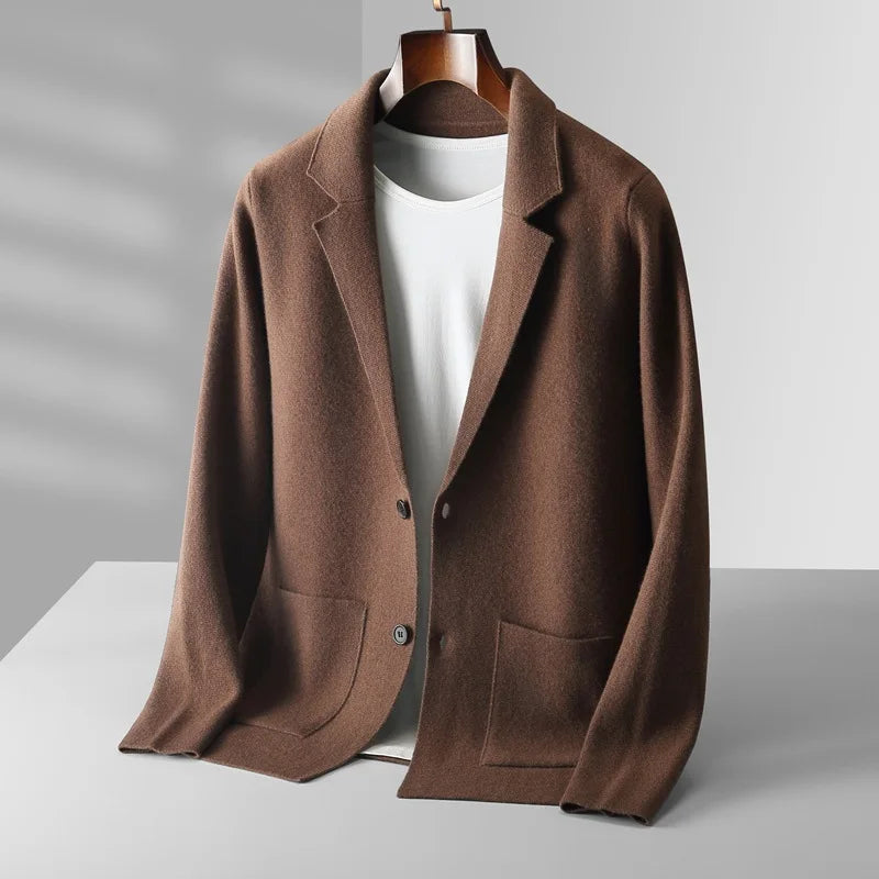 Men's luxury long sleeve cardigan for sophisticated winter style