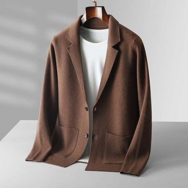 Men's luxury long sleeve cardigan for sophisticated winter style