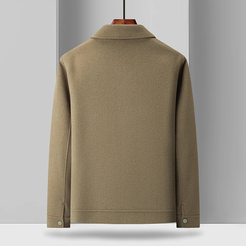 Stylish men's wool overshirt, a premium field jacket for contemporary men's fashion and outerwear