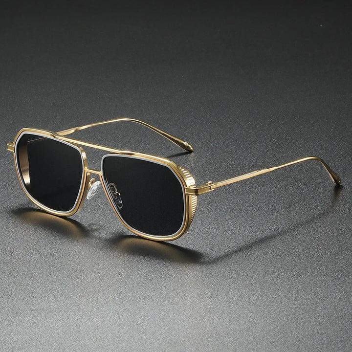 Fashionable men's square-lens aviator sunglasses, modern eyewear perfect for everyday wear.