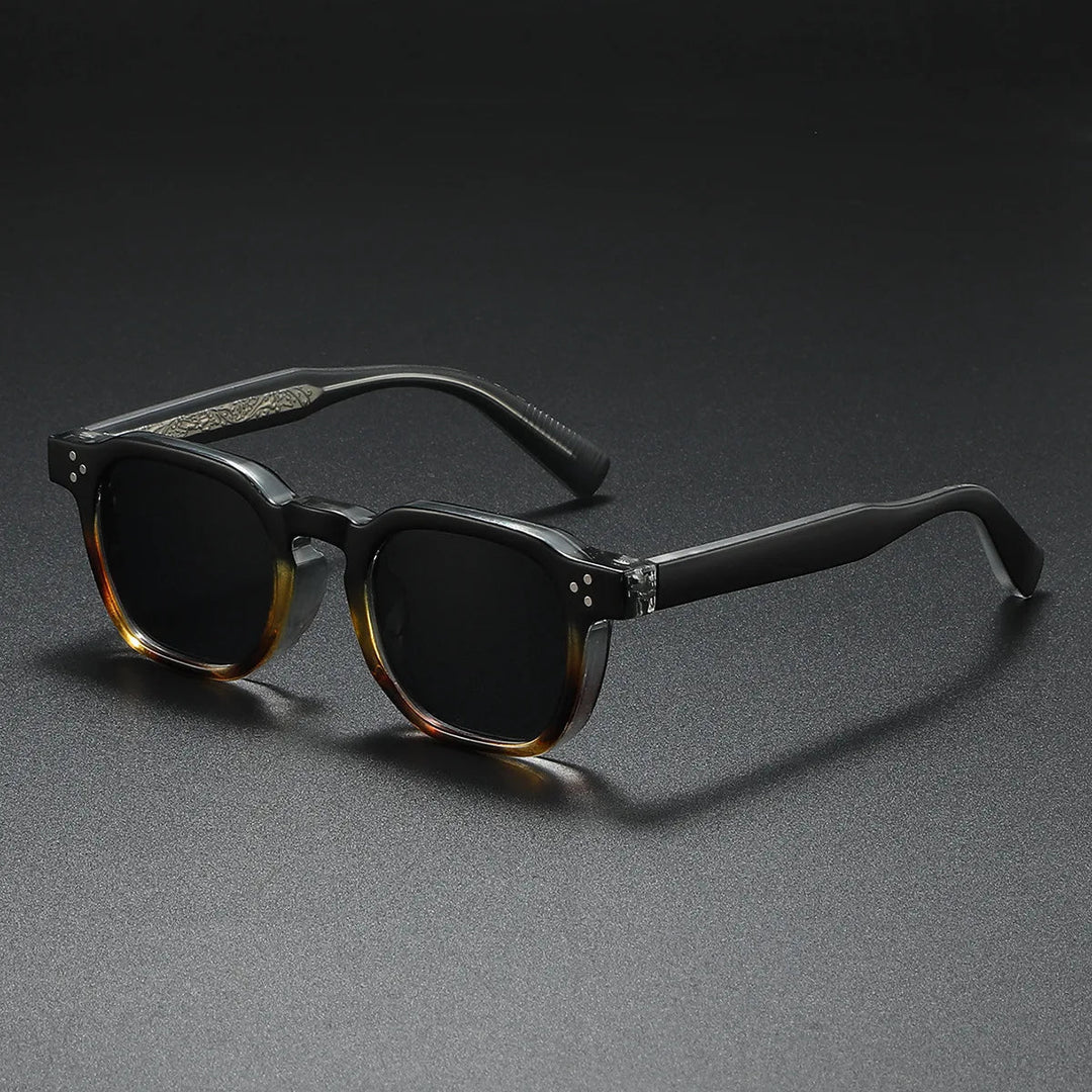 Contemporary men's eyewear: block frame UV400 sunglasses for sun protection
