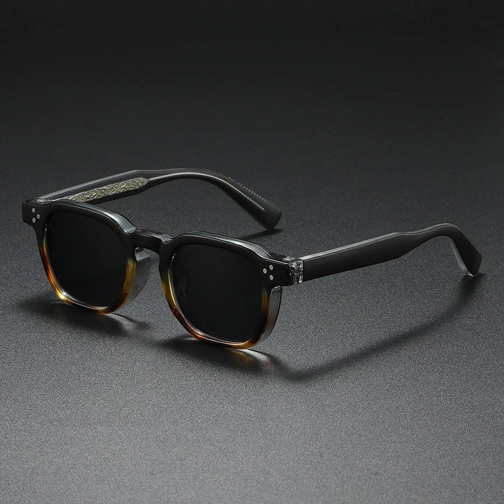 Contemporary men's eyewear: block frame UV400 sunglasses for sun protection