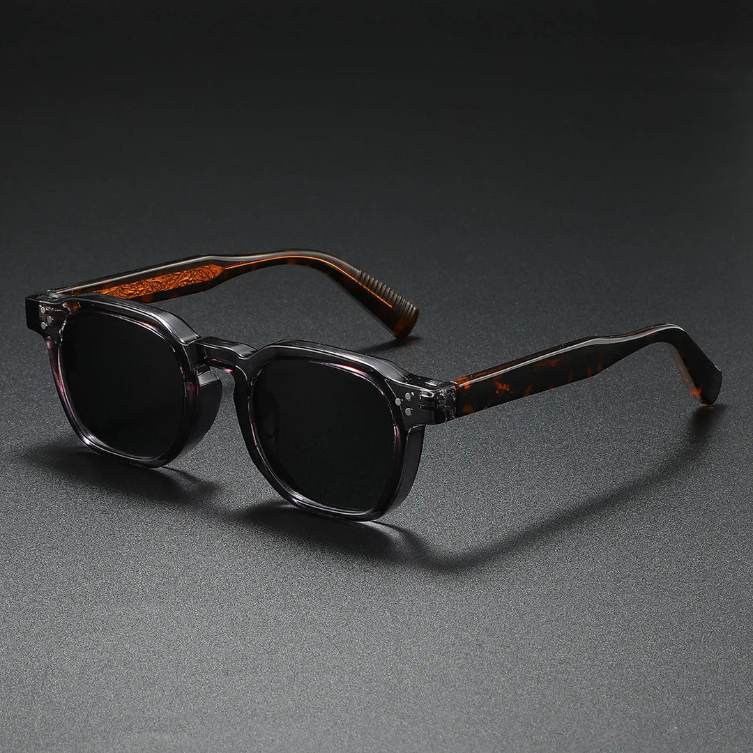 Men's block frame sunglasses crafted from durable acetate with essential UV400 lenses