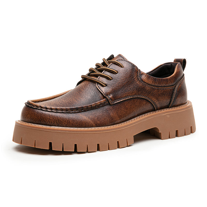 Fashion spread featuring men's modern casual brown boots as essential footwear