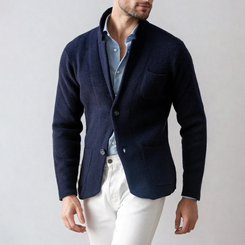 Stylish men's casual knit cardigan, a versatile piece for daily wear and office fashion