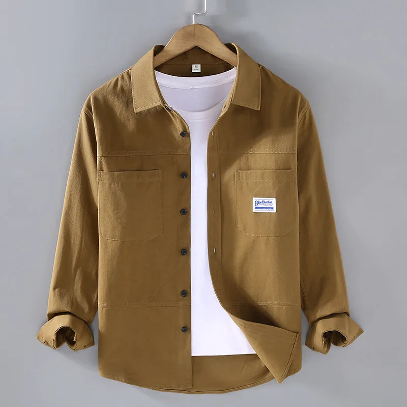 Men's modern fit button-down shirt in navy, perfect for casual or smart-casual wear